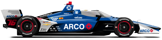 Driver of the #76 Rinus VeeKay's Car Livery