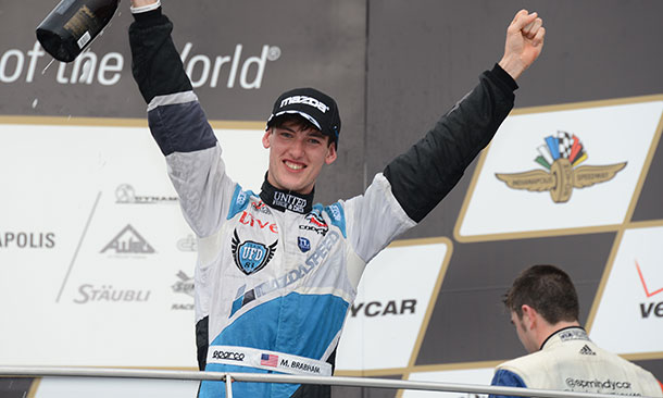 thumbnail for Brabham scores his first victory in Indy Lights
