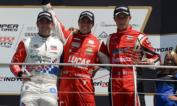 thumbnail for Razia records first win in Race 2 at Indy