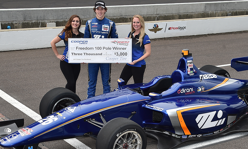 thumbnail for Leist sets Indy Lights track record to win Freedom 100 pole