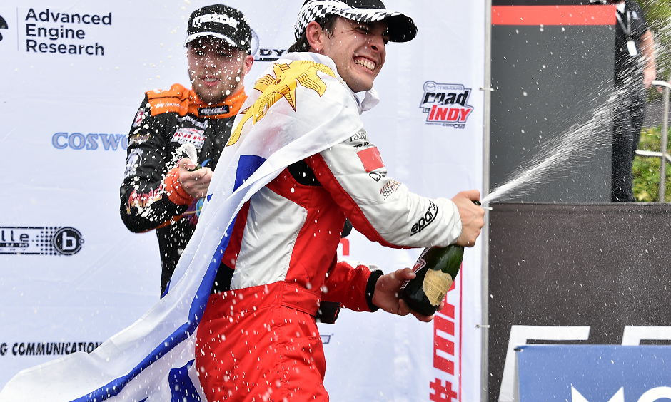 thumbnail for Urrutia dodges mayhem to win Indy Lights nightcap at St. Pete