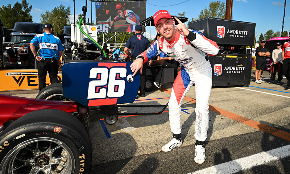 thumbnail for Foster Wins Portland Pole; Andretti Locks Out Front Row