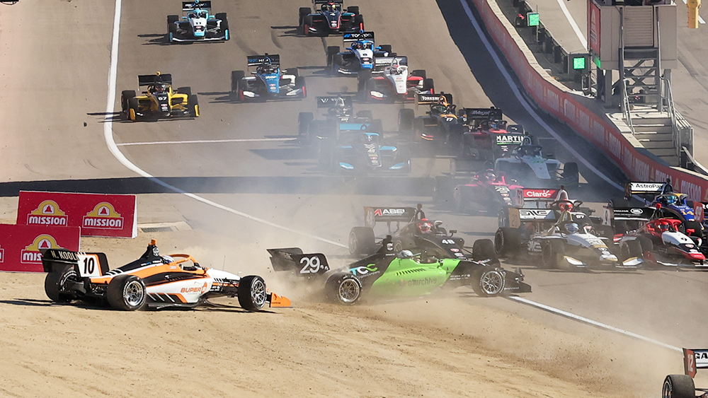 Lap 1 crash