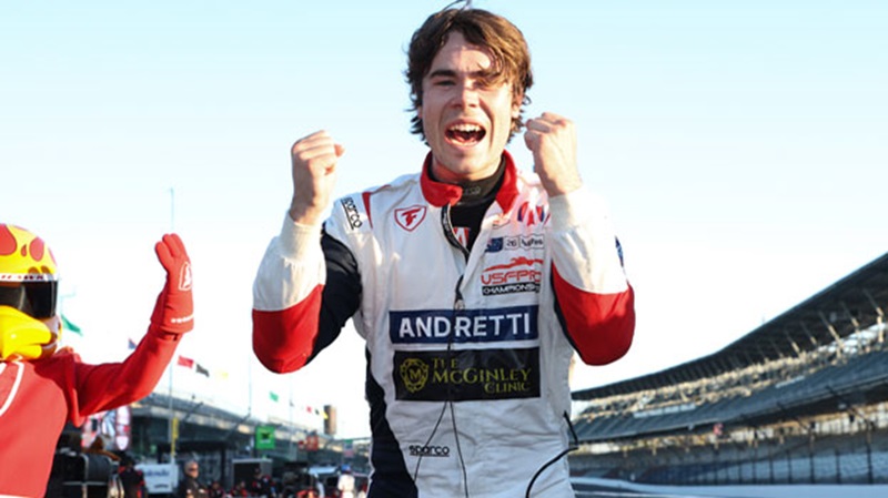 Lochie Hughes wins Race 1 of the INDY NXT Indianapolis Grand Prix