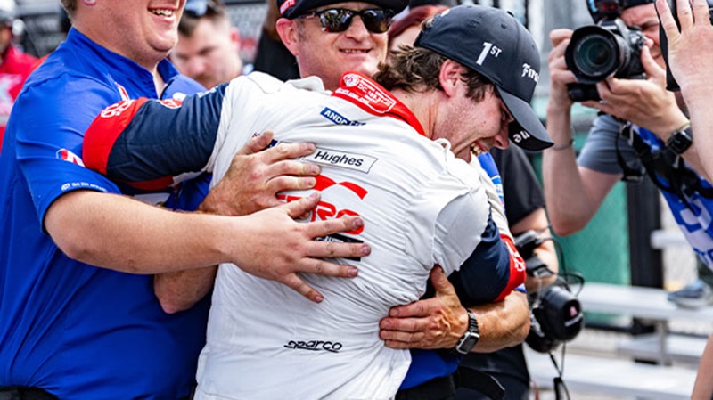 Lochie Hughes wins the 2025 INDY NXT by Firestone at World Wide Technology Raceway