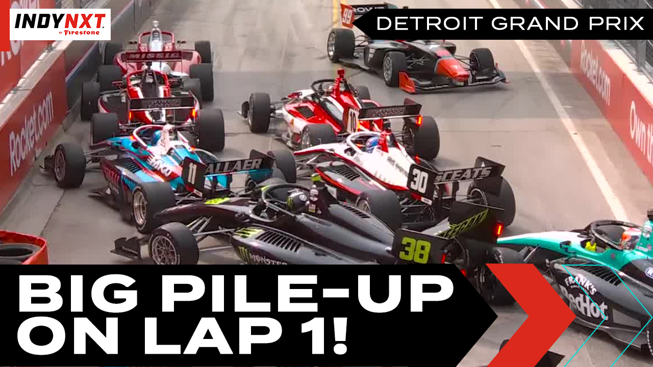 Thumbnail for Chaos at the Start as Multiple Cars Stack Up!