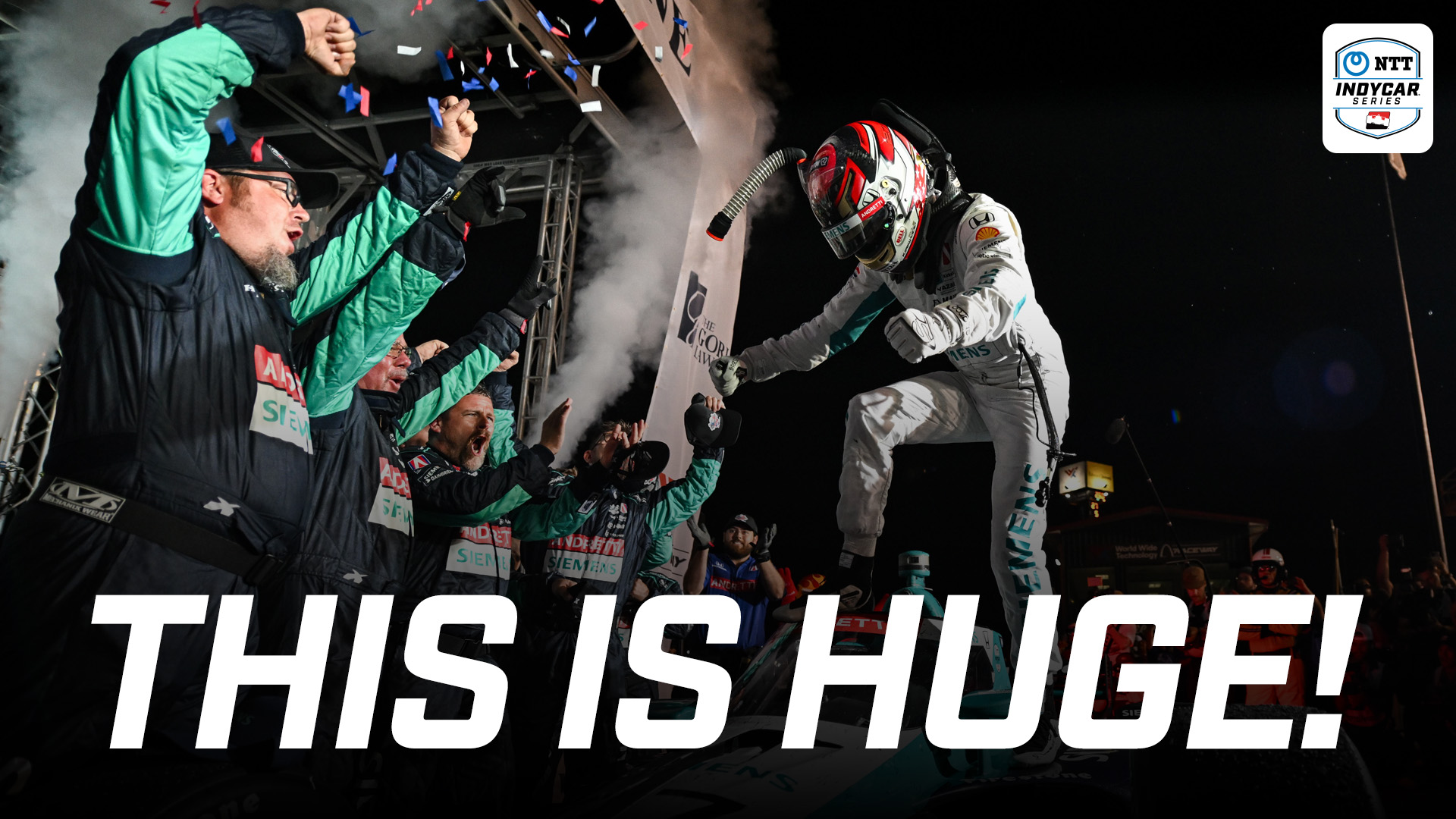 thumbnail for Kyle Kirkwood Celebrates First Oval Win