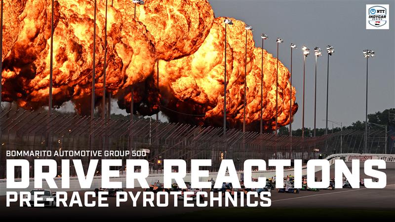 thumbnail for Drivers React to Pre-Race Pyro: 2025 Bommarito Automotive Group 500