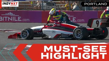 thumbnail for Multiple Cars Tangle on Opening Lap at Portland